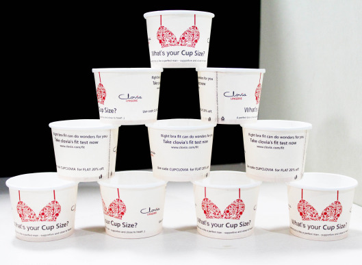 tea cup advertising Clovia paper cup marketing