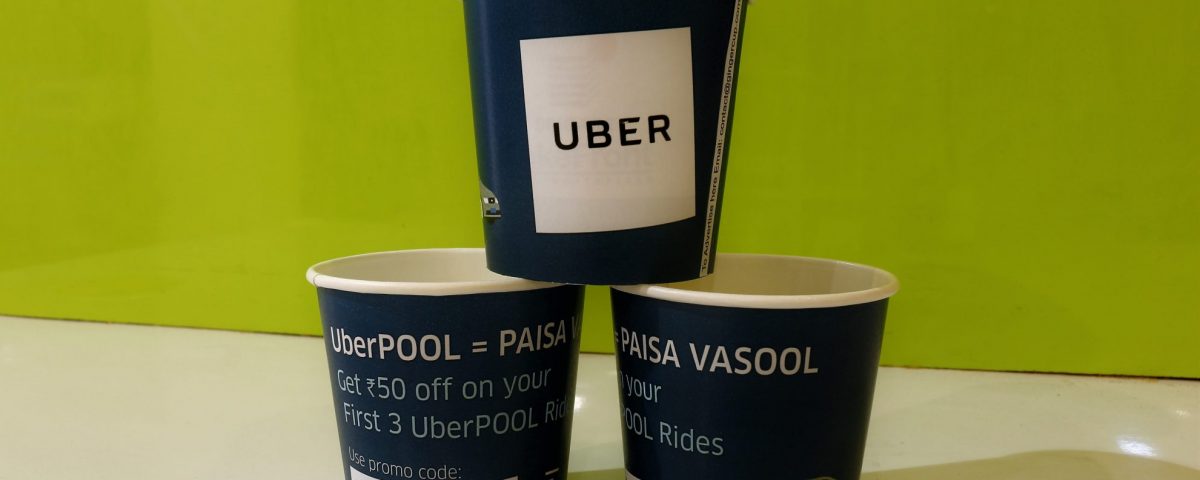 UberPOOL-Paper Cup Advertising Campaign-with Offers and Promo Codes-Gingercup