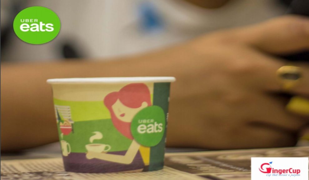 UberEats Food-Tech App's Promotion-Sponsored Paper Cups-Gingercup