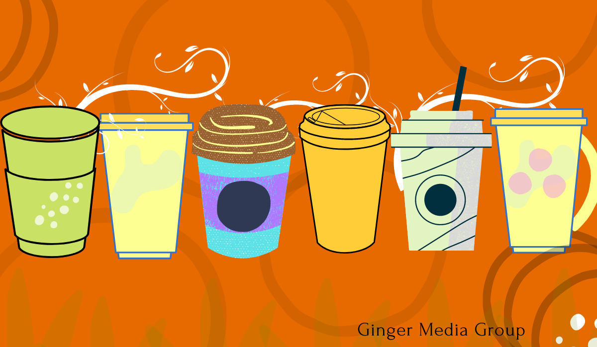 Different types of paper cups illustration