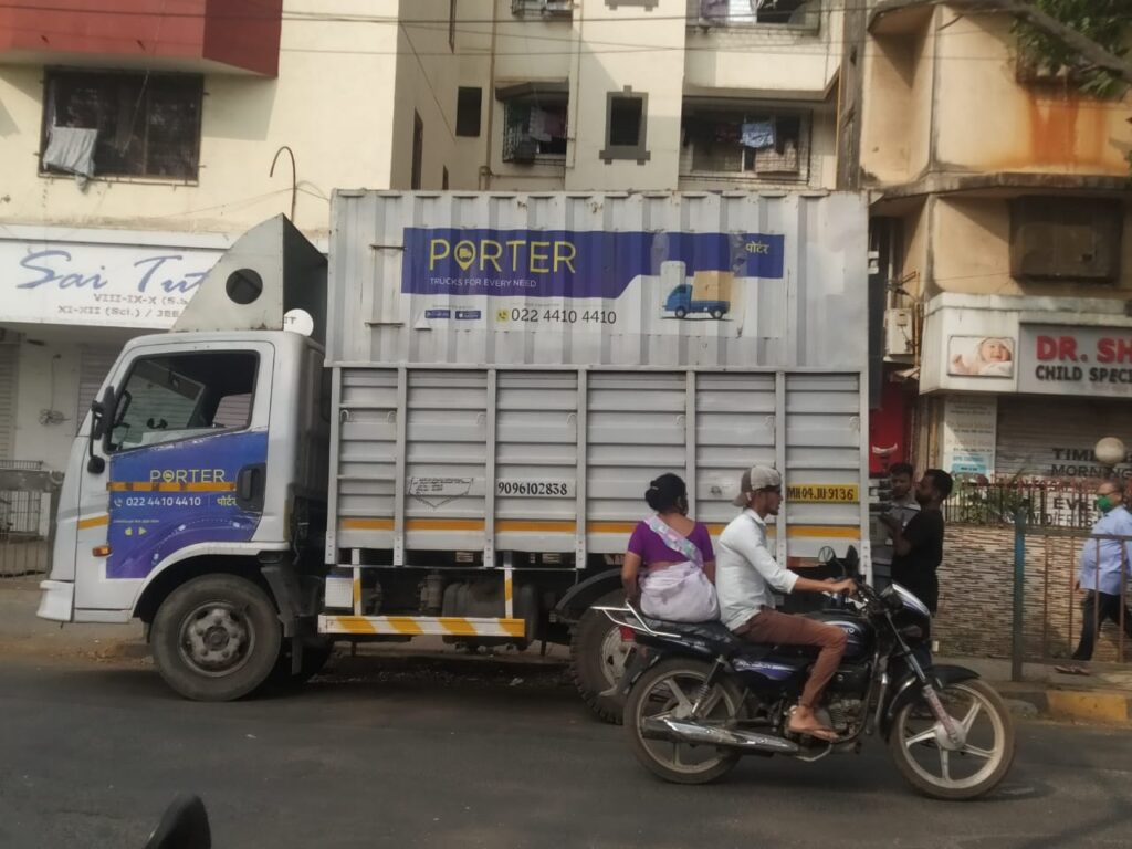 Example of transit advertising by Porter in Goregaon, Mumbai