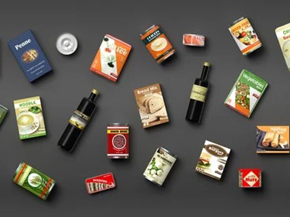 packaged products of various brands