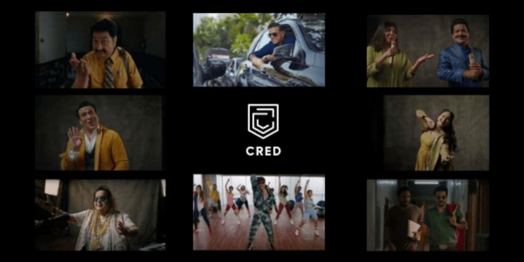 This image shows Cred’s advertising campaign featuring the talents from the ‘90s era