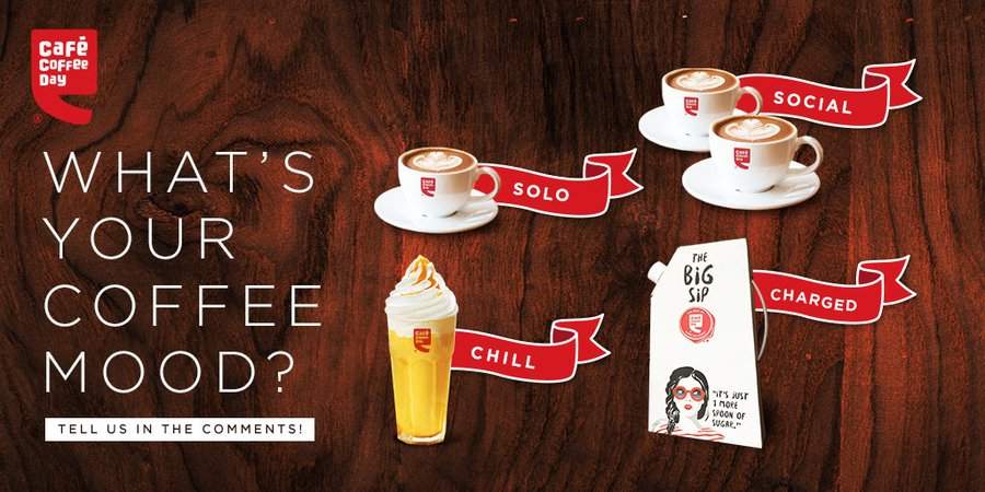 This image shows the What’s your coffee mood campaign of CCD on social media