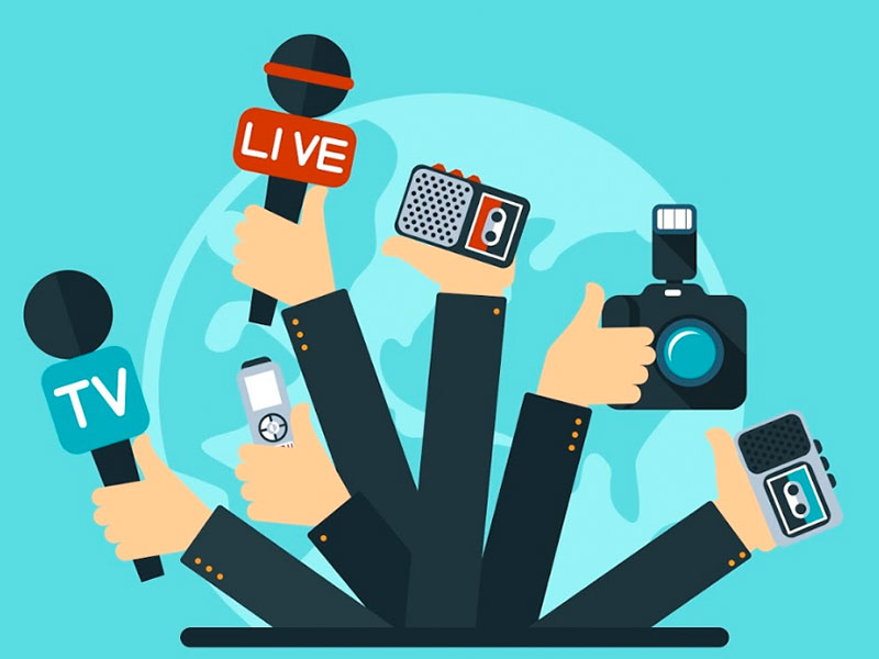 This image shows several types of offline public relations tactics used by a company