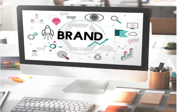 picture showing brand and its features popping up on a computer screen