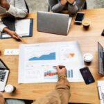 showing people discussing offline marketing activities