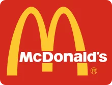 Picture showing a marketing campaign of McDonald's Logo on a red background.