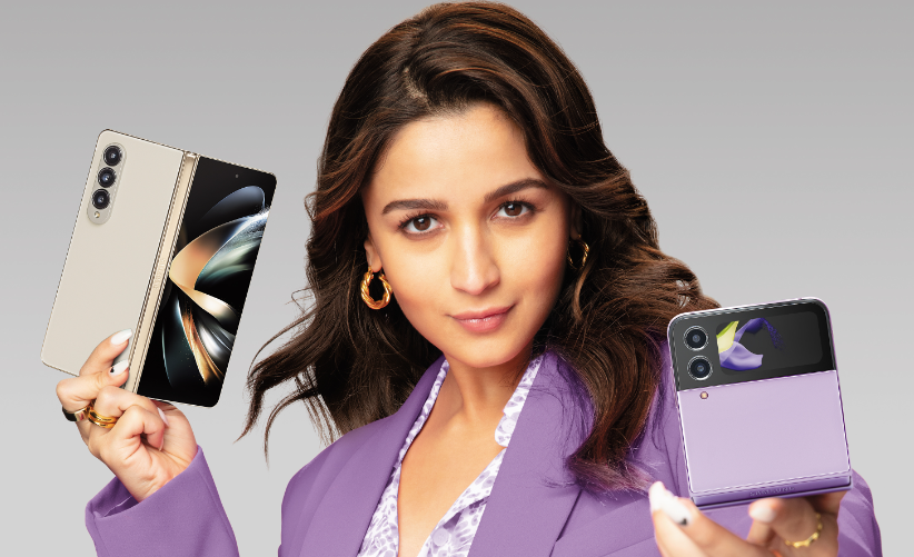 The image of marketing strategy of electronic brands via Alia Bhatt promoting Samsung phones