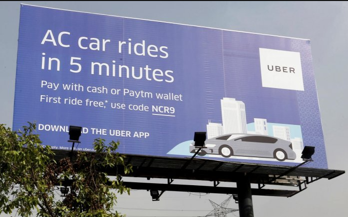 A picture showing offline advertising via a billboard of a brand.