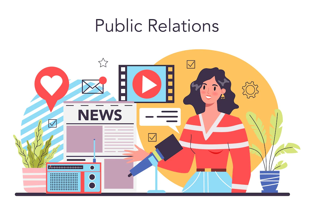 Image of public relations for offline marketing of some brand.