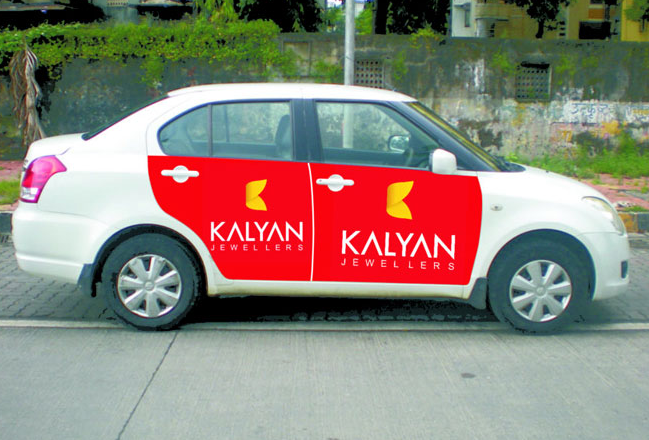 A picture showing cab advertising