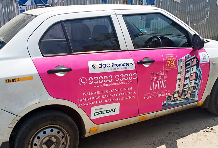 A picture showing cab branding