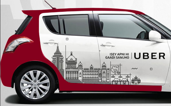 A picture showing cab advertising