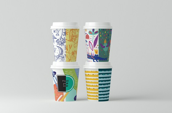 A picture showing paper cup advertising