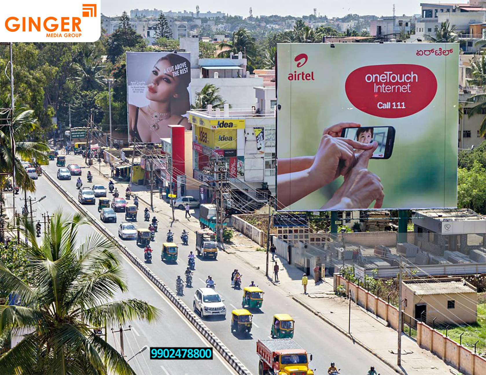 Billboard Advertising in PAN India for airtel brand one touch Internet