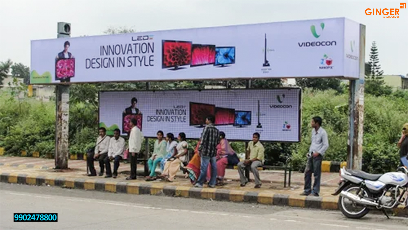 Bus Shelter advertising in Bangolre for Videocon