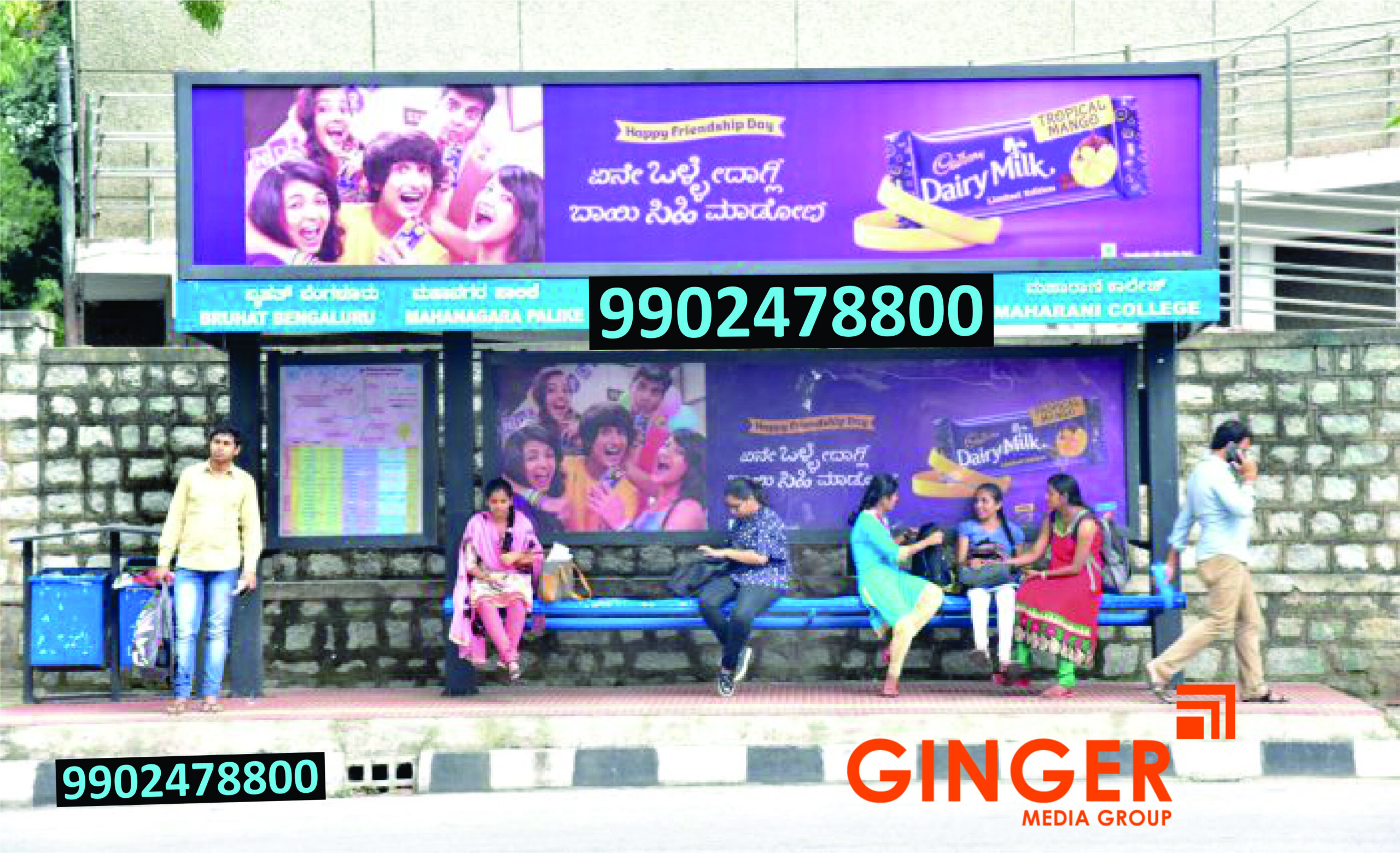 Bus shelter Advertising for Dairy Milk