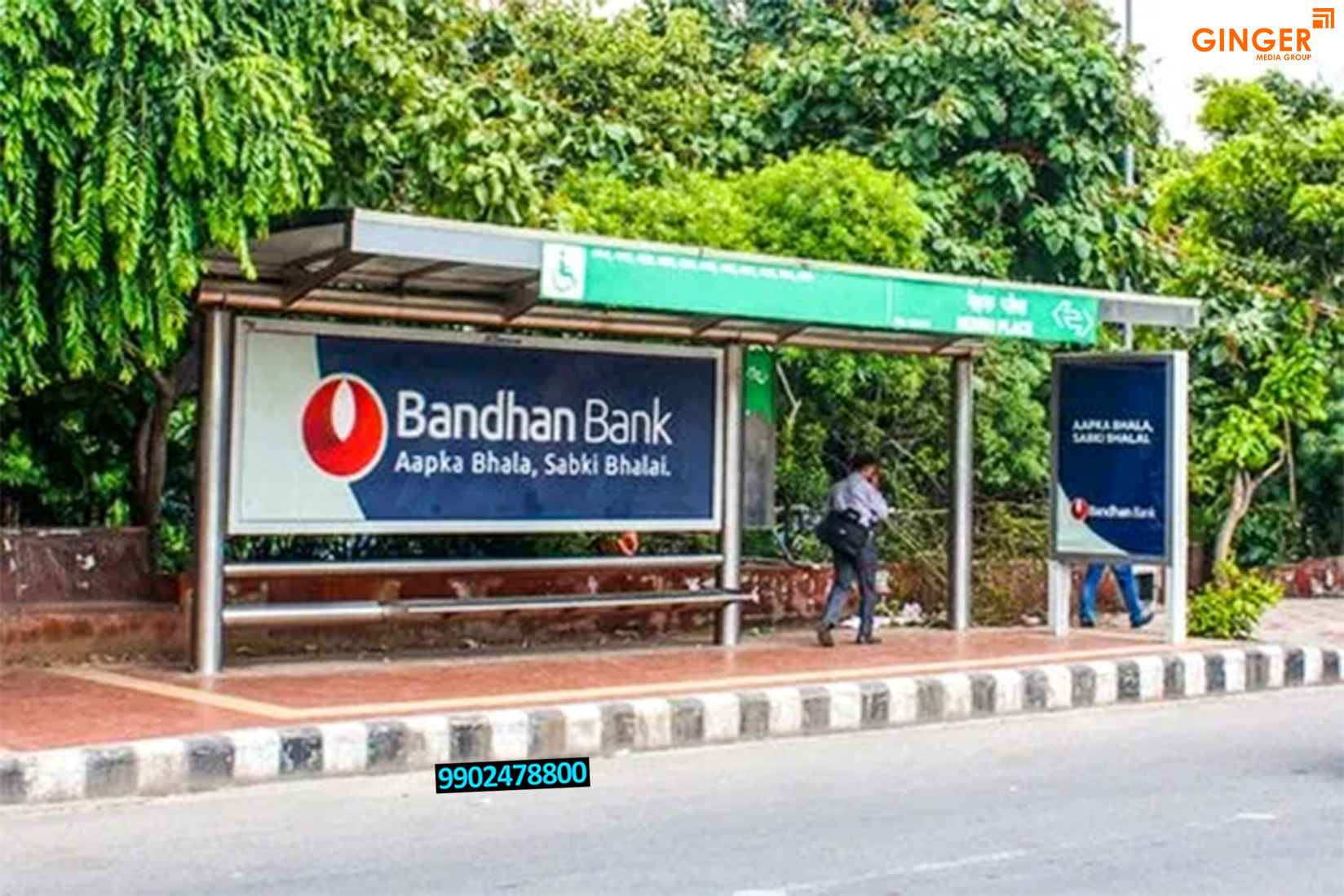 Bus Shelter advertising in Bangalore for Bandhan Bank