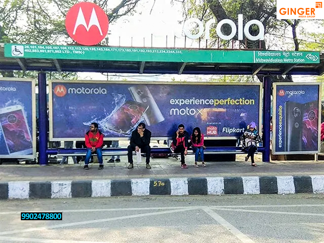Bus Shelter Advertising in Delhi for Motorola Brand