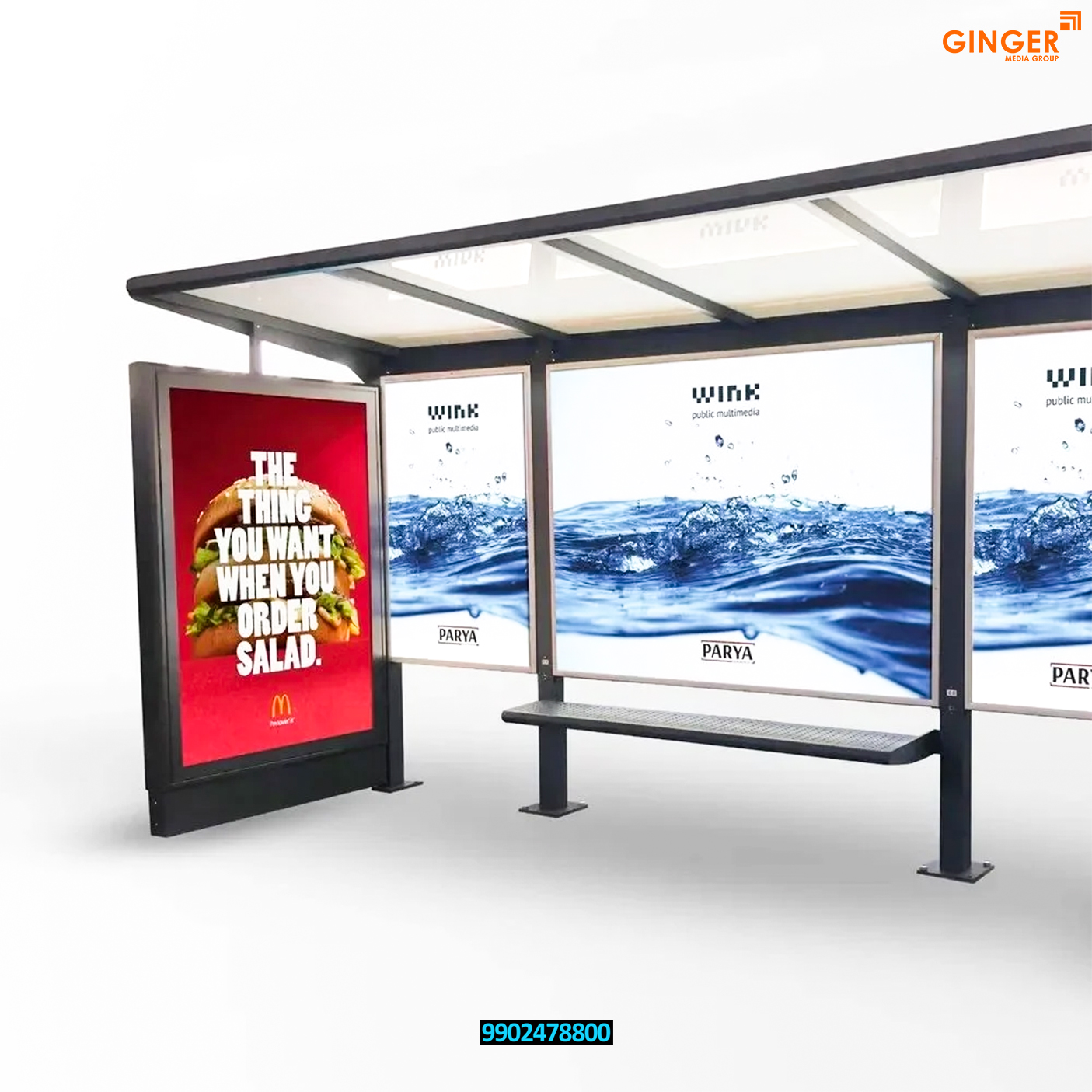 Bus Shelter Advertising in Delhi for mcdonalds