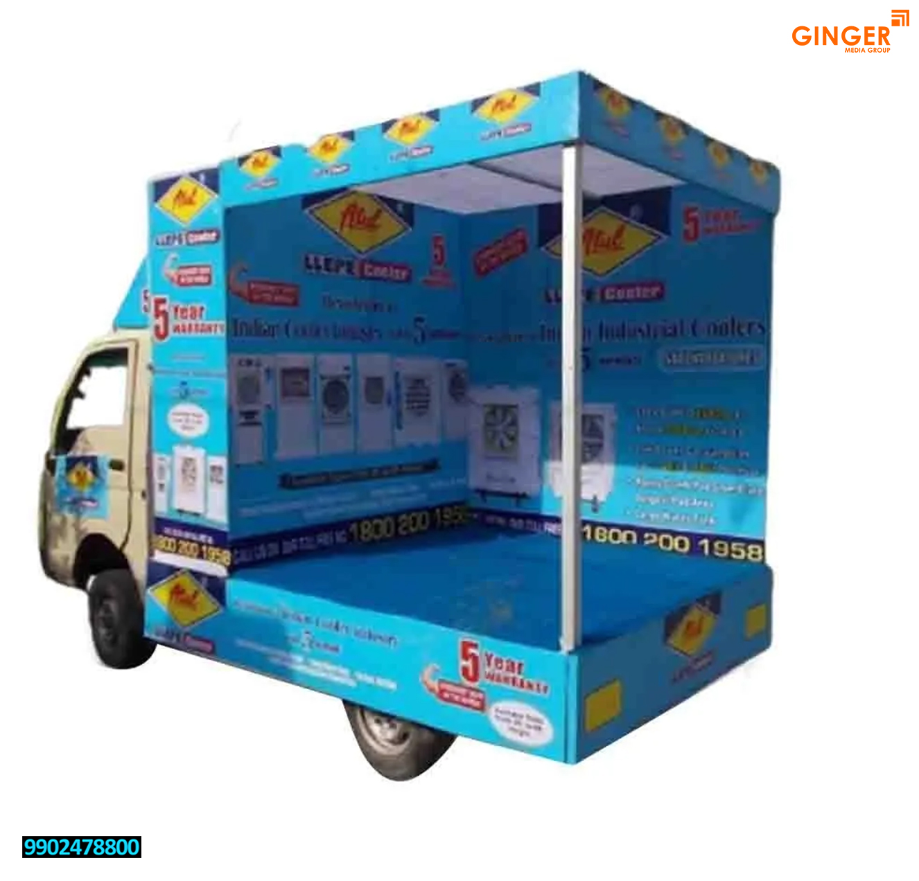 Mobile Van Advertising in Delhi with Blue color