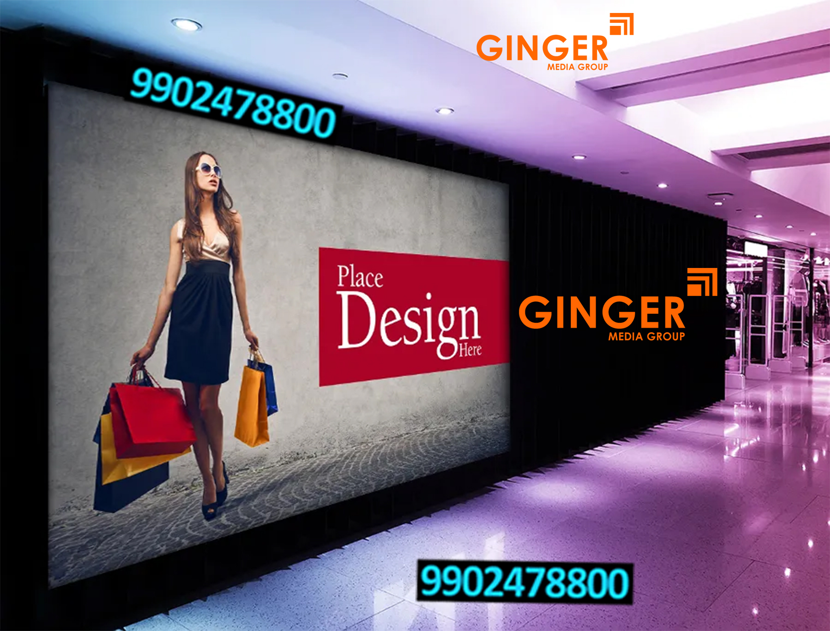 In shop branding on outside wall