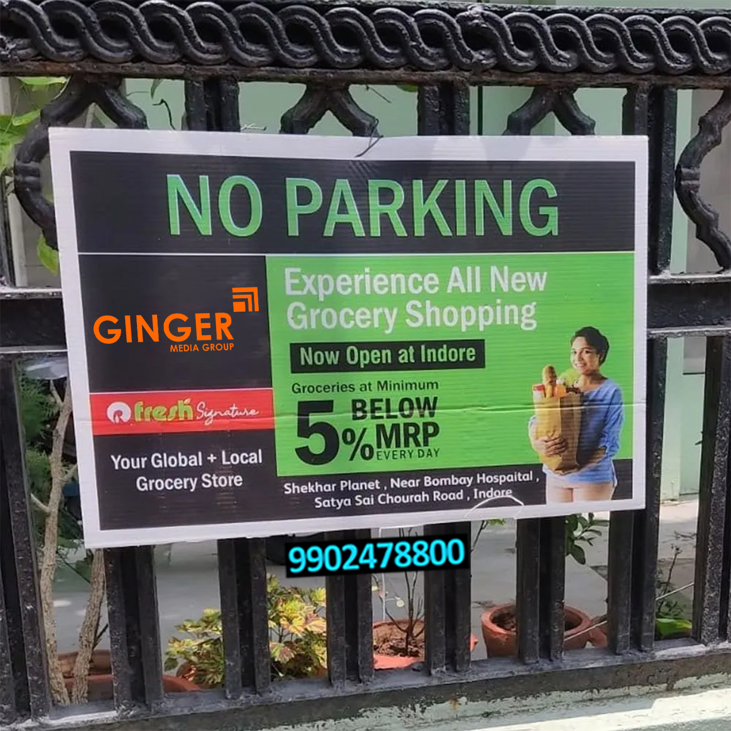 No Parking Sign Boards Advertising with green color