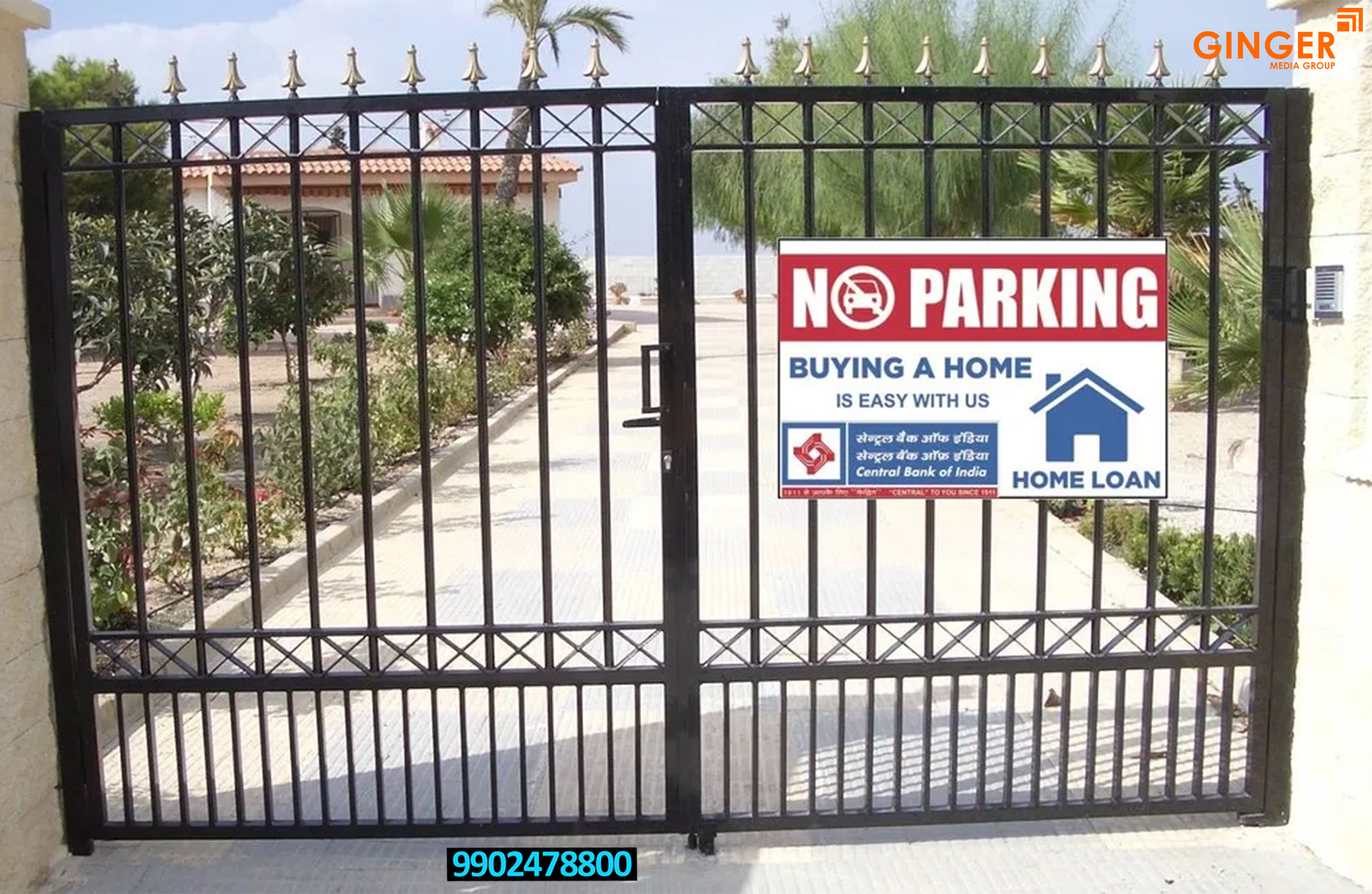 No Parking Board No Parking Board Branding in Delhi, Noida, Faridabad, Gurugram, and Ghaziabad for home loan from Central Bank of India