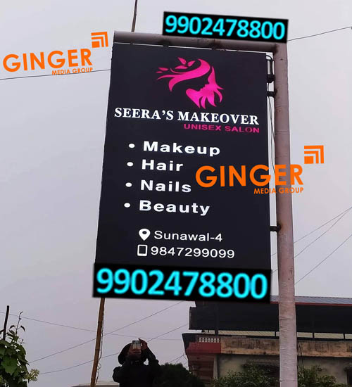 Pole Boards in Kolkata for Seera's Makeover Unix Salon