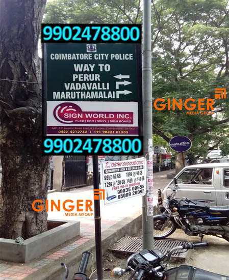 Pole Boards in Delhi for SIGN WORLD INC with black color