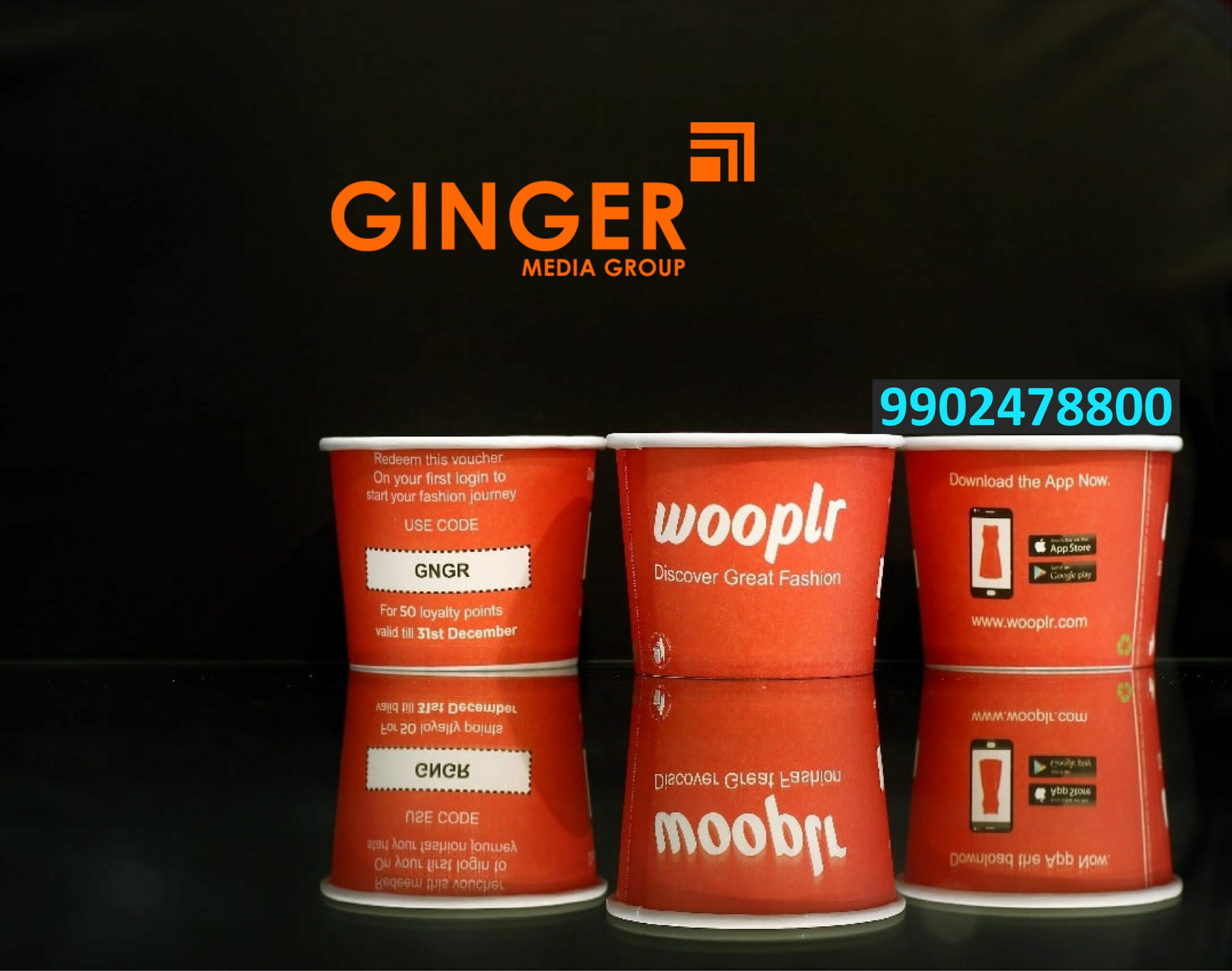 Cup Branding in India for Wooplr