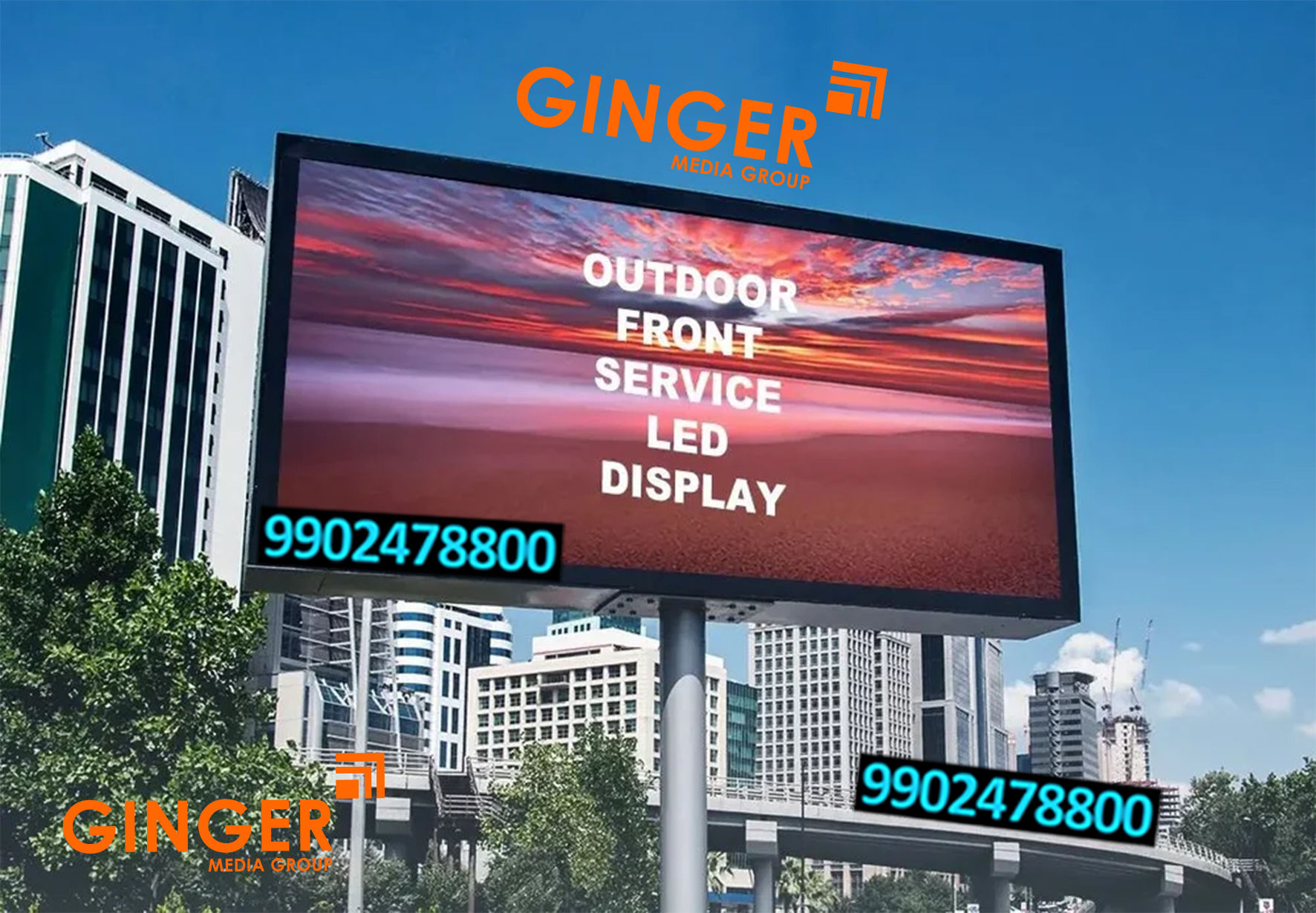 LED Screen Branding with red color in India