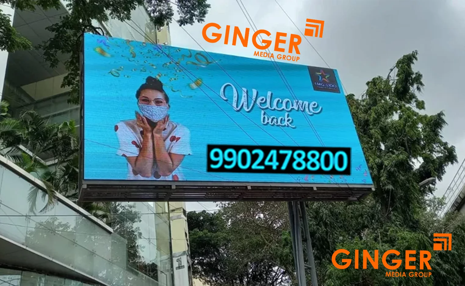 LED Screen Branding with blue color in India