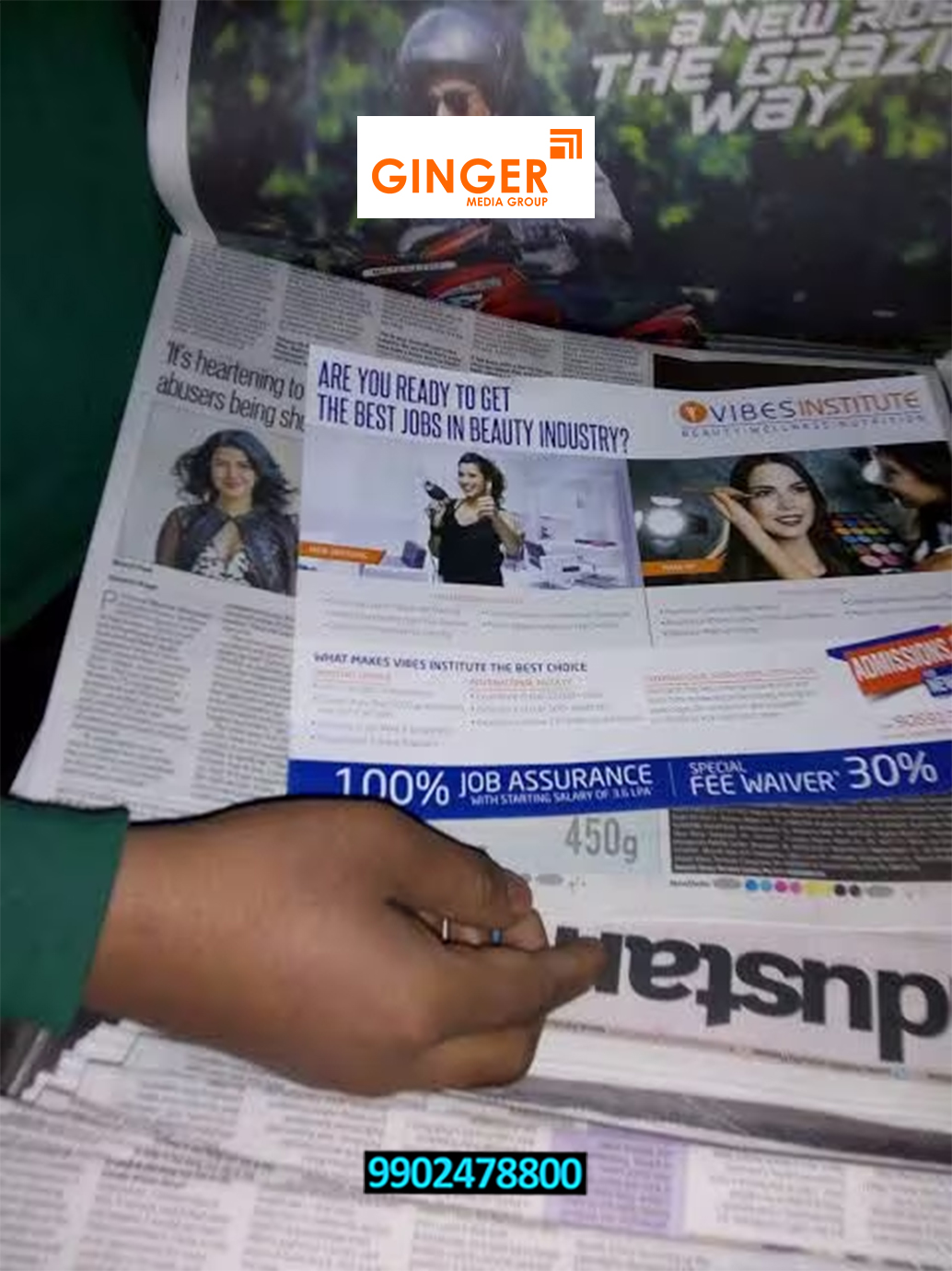 Newspaper Insertions Advertising with white pamphlets