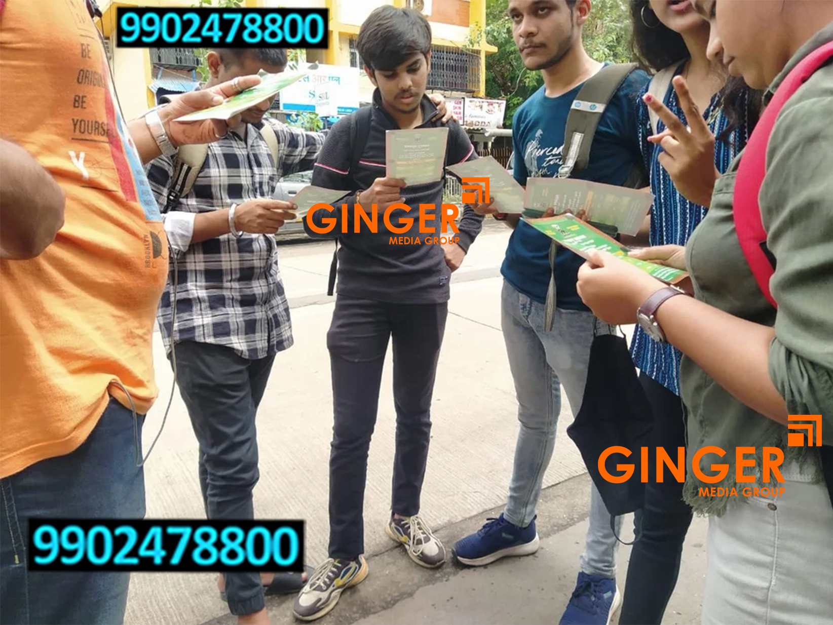 Pamphlets Distribution Branding in India on green pamphlets