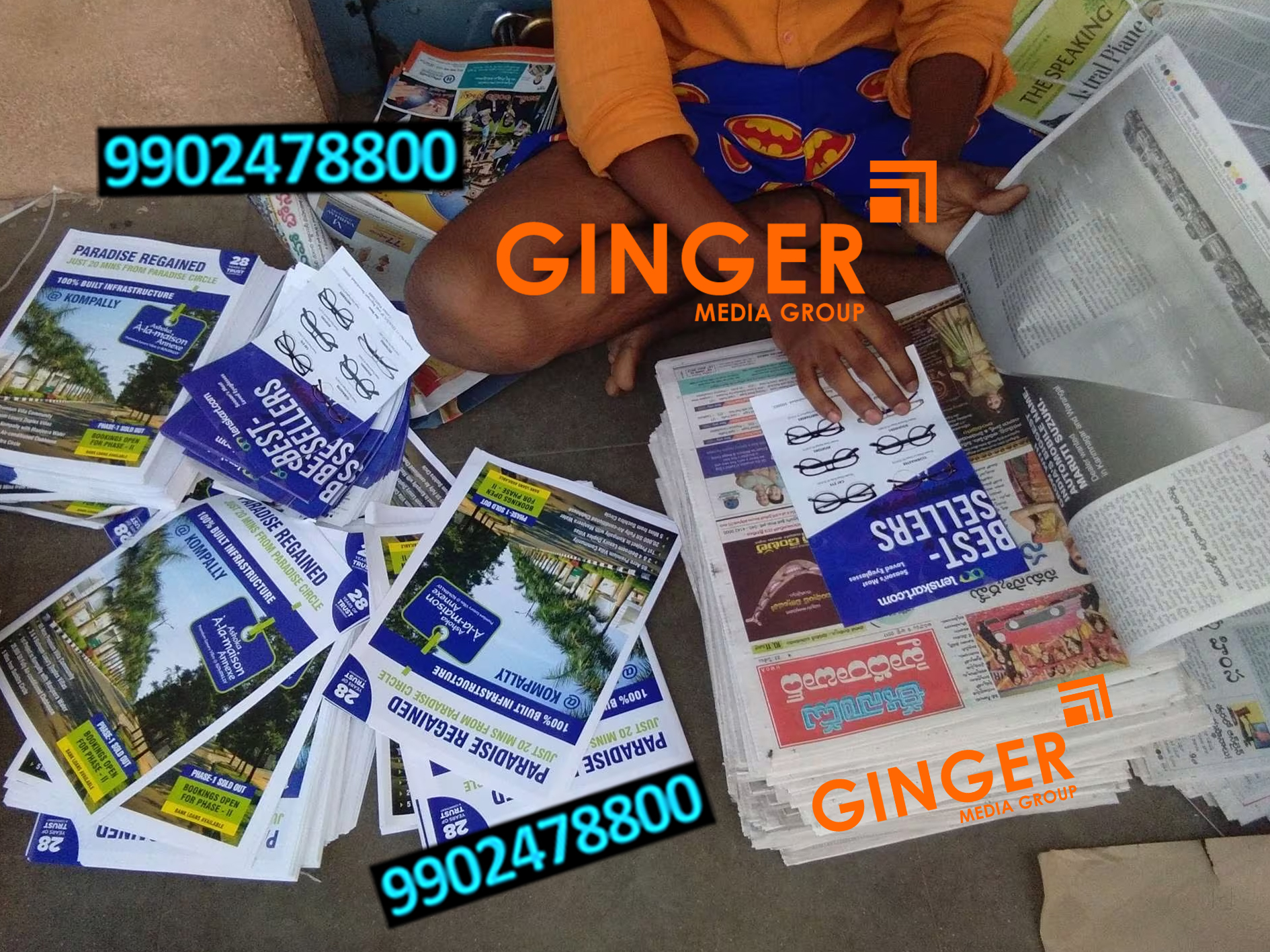 Pamphlets Distribution Branding in India on Blue and white pamphlets
