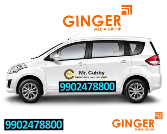Cab Advertising in Lucknow with white color