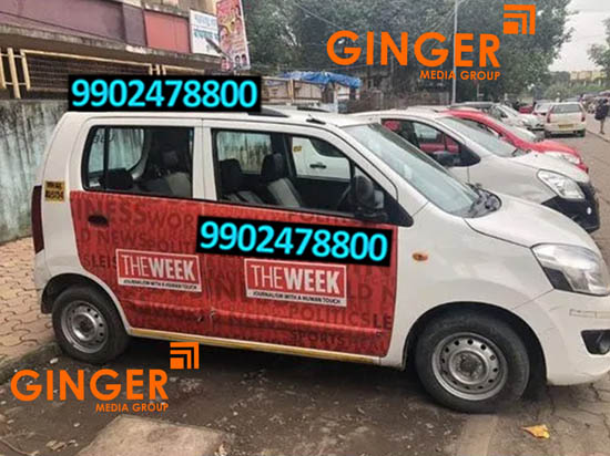 Cab Advertising in Lucknow with red color