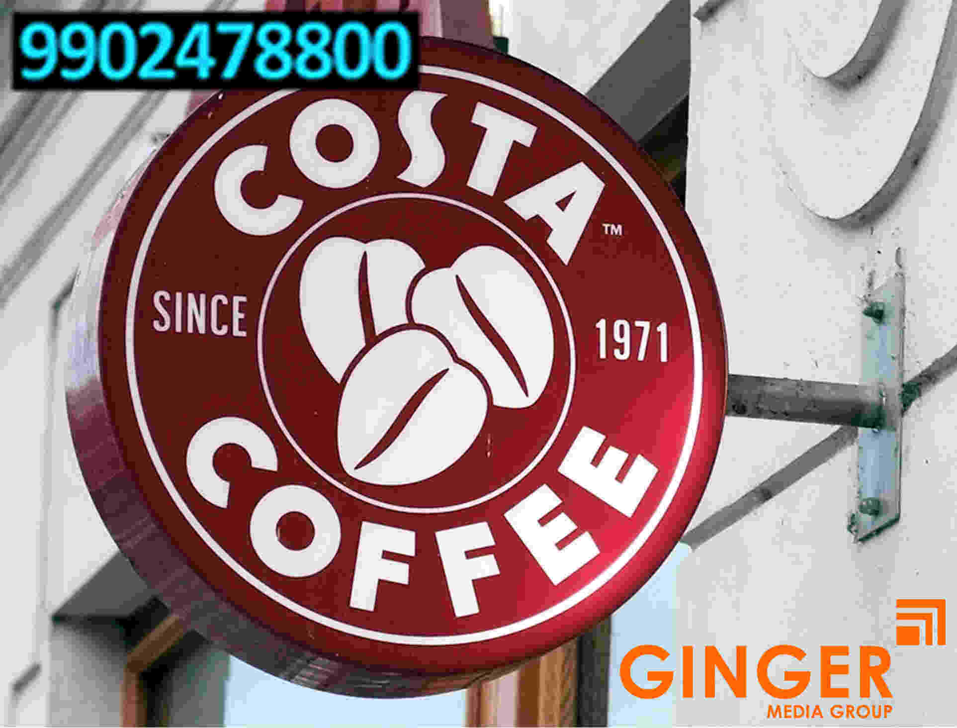 Flanges branding in India for Costa Coffee