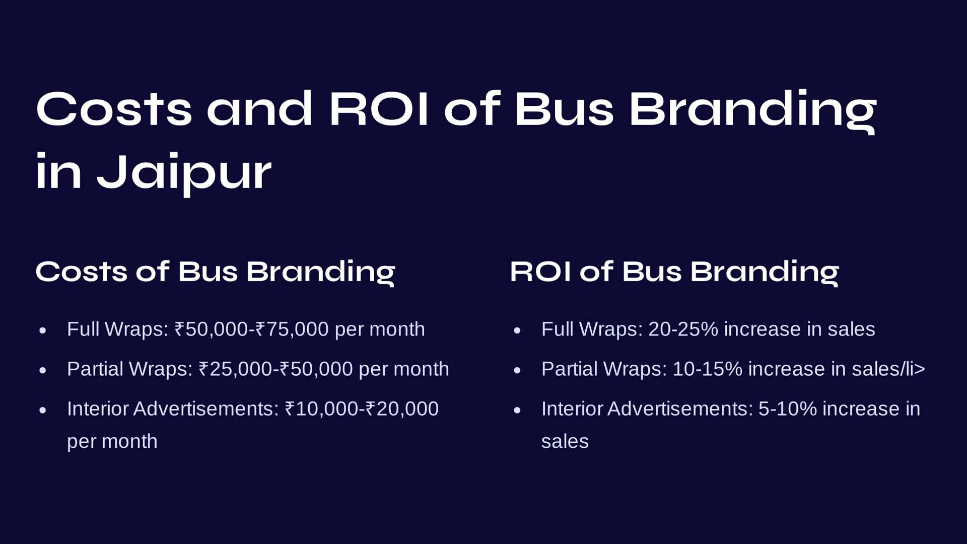 Costs and ROI of Bus Branding in Jaipur
