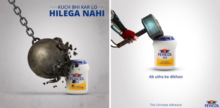 Fevicol ads with hammer and slung
