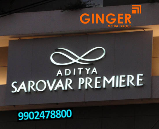 Glow Signage Board in Bangalore for Adiya Sarovar Premiere