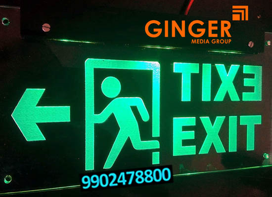 Glow Signage Board in Bangalore for Exit
