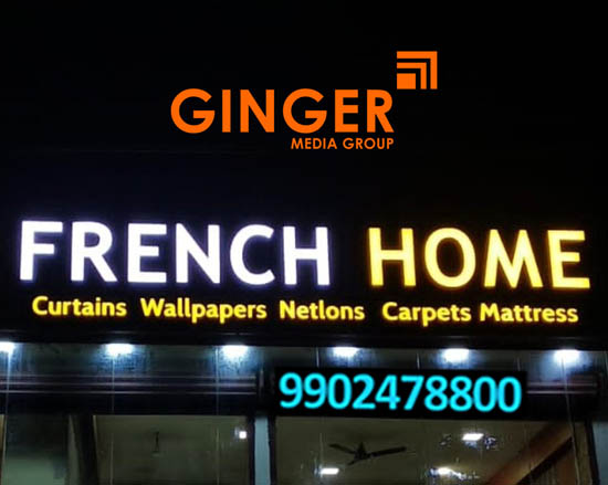 Glow Signage Board in Hyderabad for French Home