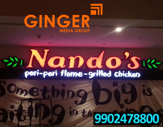 Glow Signage Board in Mumbai for Nando's
