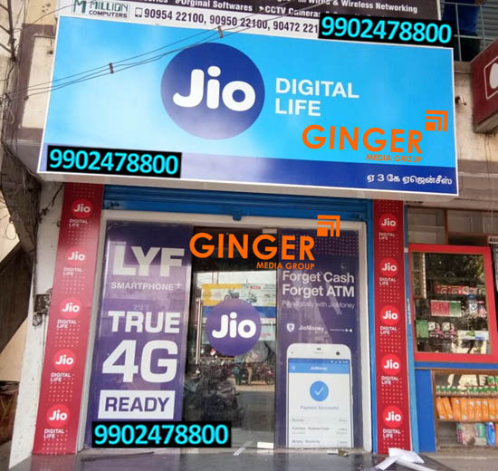Non-Lit Board Branding in Bangalore for JIO Brand