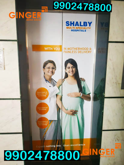 Lift Branding in Bangalore for Shalby Multi-Specialty Hospitalsi