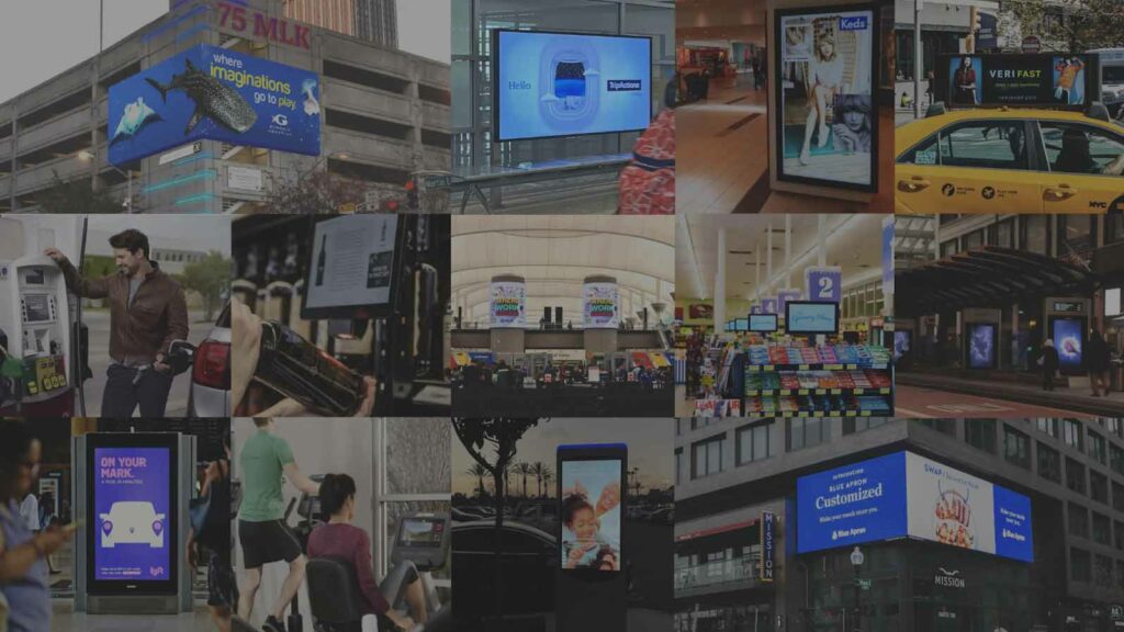 Different spaces for outdoor advertisements