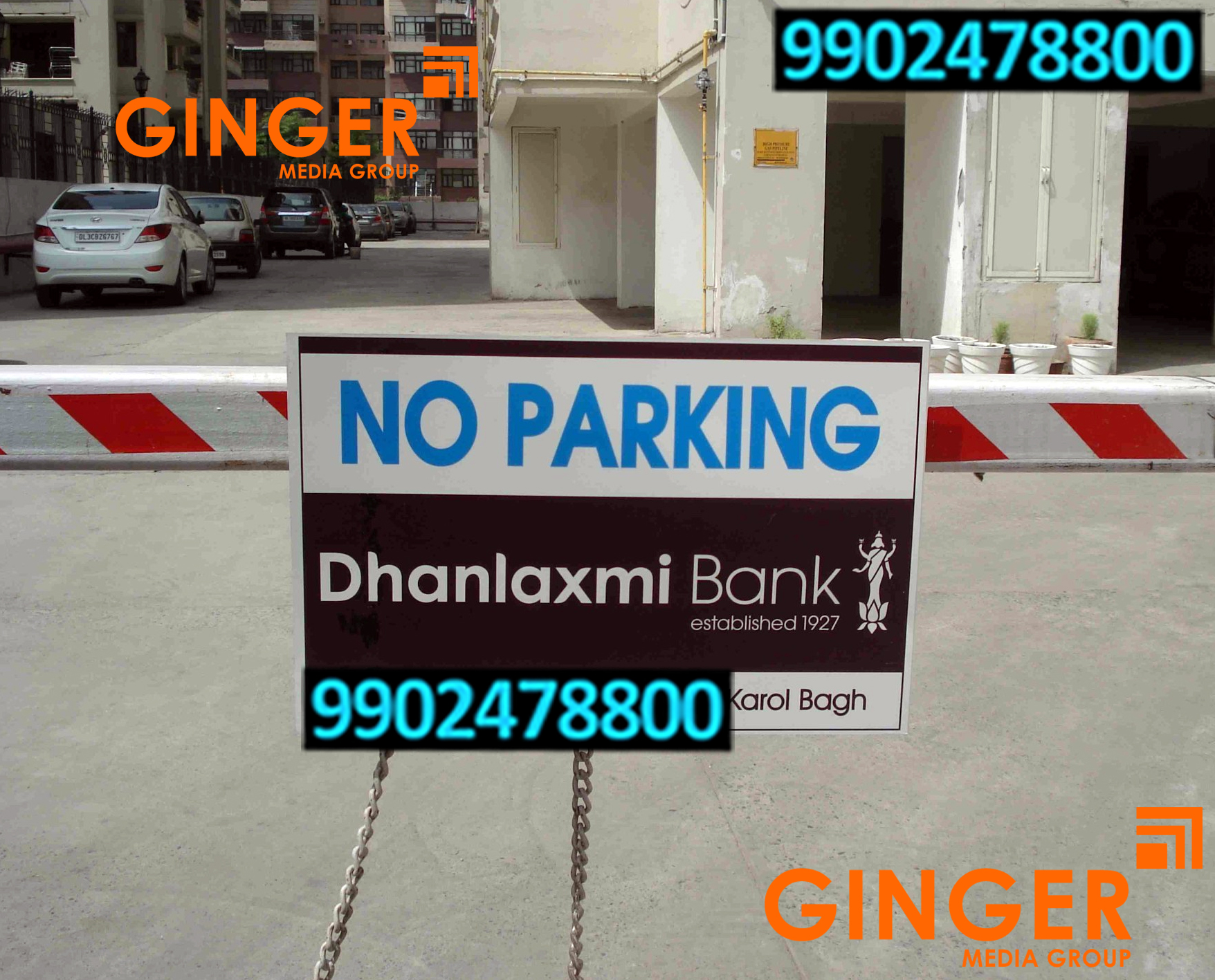 No Parking Boards in Pune for Dhanlaxmi Bank